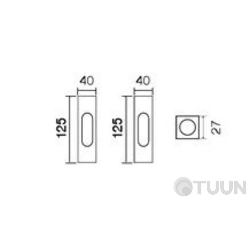 Sliding door handle Fimet 3663AC F01 half brass (set)