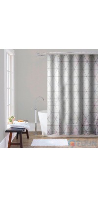 Piramide bath or shower curtain, 180x200, gray