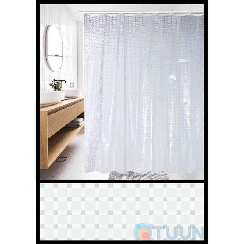 3D Trento shower curtain 180x180 cm transparent