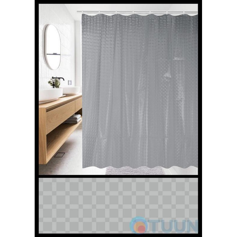 3D Trento Bathroom Curtain 180x180 cm Gray