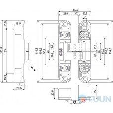 AGB Art. E302000203 завіса Eclipse 3.0 пол.латунь