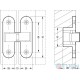Прихована петля SH-2061 хром