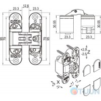 Петля Koblenz Kubica Art.K6200 20NR черный (универсальная)
