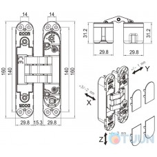Завіса Koblenz KU BI Art.7080 CS 80/100кг мат хром