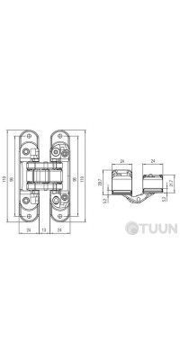 Hinge Koblenz Atomika Slim K8060 matt chrome