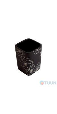 Trento Crystal nero black brush glass