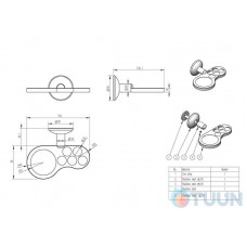 Toothbrush Holder + Glass 640158 A