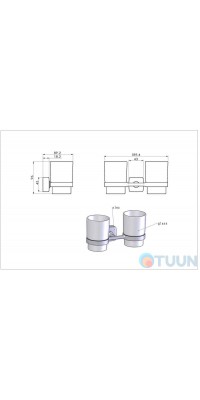 Double hanging glass chrome Trento Moderno