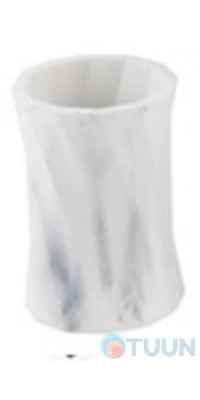 Trento Column Toothbrush Holder, White Marble, Polygum