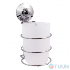Plastic toothbrush cup, with suction cups TC 1337