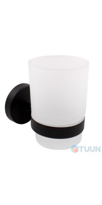 Arino City glass toothbrush holder, matte black