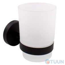 Arino City glass toothbrush holder, matte black