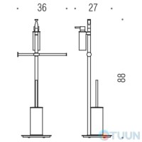 Colombo B9819 Plus soap dispenser, 2 coat hooks, chrome Colombo B9819 Plus soap dispenser, 2 coat hooks, chrome