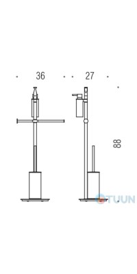 Colombo B9819 Plus soap dispenser, 2 coat hooks, chrome