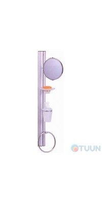 Wall-mounted toilet rack (mirror, soap dish, soap dispenser, circle) 06081 