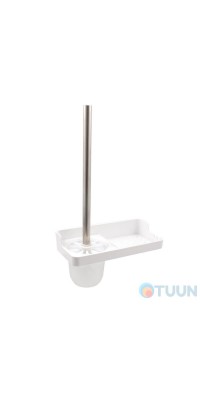 Arino broom with storage shelf Home, white, ABS plastic
