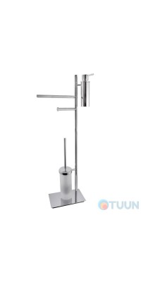 Colombo B9918 Planets Stand with liquid soap dispenser, clothes hanger and brush chrome/glass