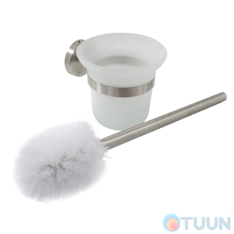 Arino City toilet brush, matte chrome, glass bulb