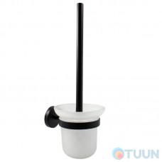 Arino City toilet brush, matte black, glass bulb
