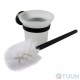 Arino City toilet brush, matte black, glass bulb
