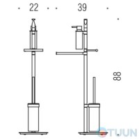 Colombo B9849 Planets stand with soap dispenser, coat hanger, paper holder and glass brush