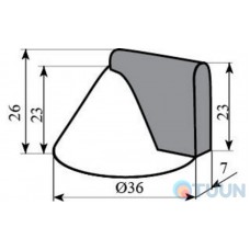 Conical stop 1449 SB mat. brass