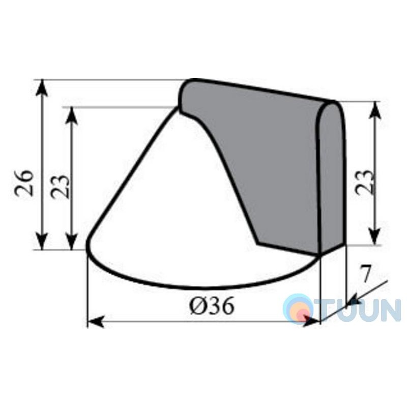 Conical stop 1449 SB mat. brass