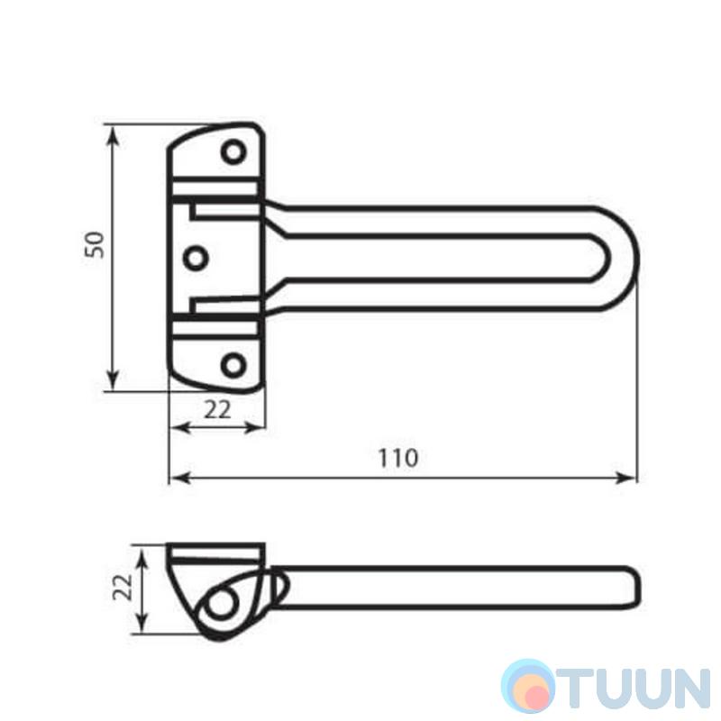 Door opening limiter Bruno 904 chrome