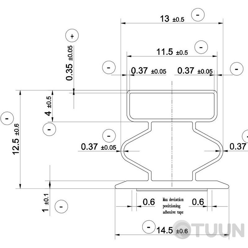 Comeo Porte seal 1082 термопластичный эластомер 14,5*2100 мм серый с магнитом (с лентой)