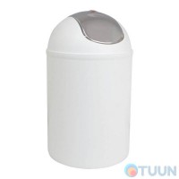 Ведро белое с хром. крышкой Trento Deco