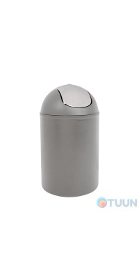 Gray bucket with chrome lid Trento Deco