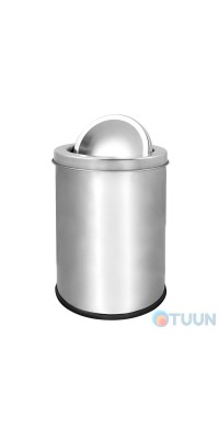 Bucket with swivel lid Trento 5l stainless steel polished