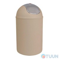 Beige bucket with chrome lid Trento Deco