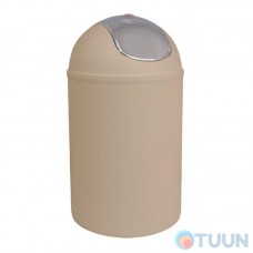 Beige bucket with chrome lid Trento Deco