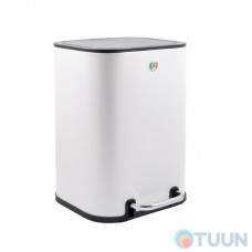 Slow Motion pedal bucket, square, 5l white, plastic lid