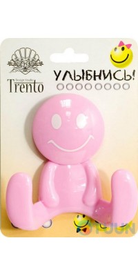 Крючок двойной пластик розовый Trento W5560-P