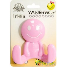 Гачок подвійний пластик рожевий Trento W5560-P
