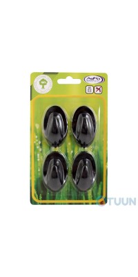 Arino Hook Set, 4 pieces, black plastic, self-adhesive