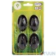 Arino Hook Set, 4 pieces, black plastic, self-adhesive