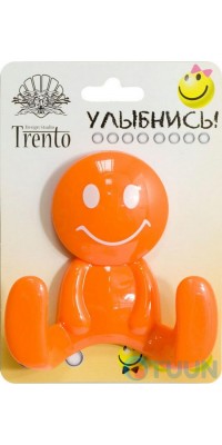 Крючок двойной пластик оранжевый Trento W5560-O