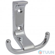 Arino double hook, polished chrome
