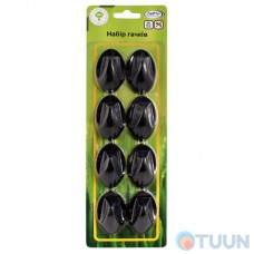 Arino SK6 hook set, 8 pieces, black, blister