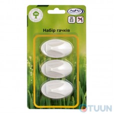 Hook set 3 pcs white SK8 blister Arino