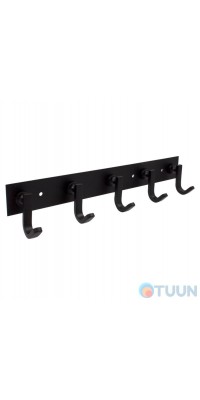 Trento Moderno Grande 5-Hook Coat Rack, Matte Black