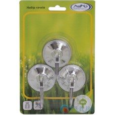 Set of hooks 3 pcs chrome P1 blister Arino