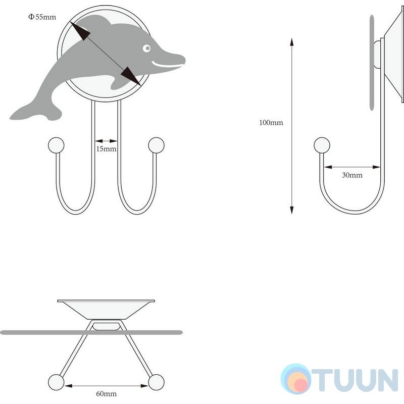 Double hook "Dolphin" W2515С