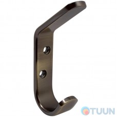 Double vertical hook Arino, antique brass