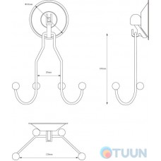 Double hook (new) on suction cups TC 1338