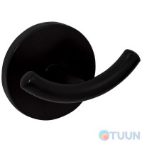 Trento double hook on round base, black
