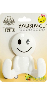 Крючок двойной пластик белый Trento W5560-W